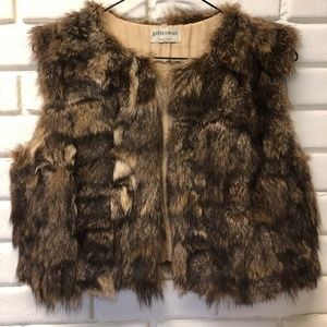 Rabbit Fur Section Crop Vest (Vintage)